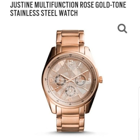 Women's Fossil Rose Gold & Pearl Watch Stainless - Picture 3 of 6